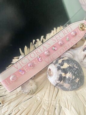 Victoria's Secret Pink Crystal Studded Wristlet Key Strap